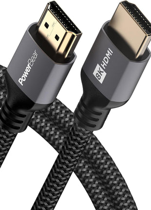 PowerBear 4K HDMI Cable 10 ft | High Speed Hdmi Cables, Braided Nylon & Gold Connectors, 4K @ 60Hz, Ultra HD, 2K, 1080P, ARC & CL3 Rated | for Laptop, Monitor, PS5, PS4, Xbox One, Fire TV, & More