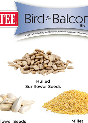 Kaytee Bird & Balcony Wild Bird Food No Mess Seed Blend for City Dwelling Birds Like Finches, Sparrows, Mourning Doves and More, 5 lb