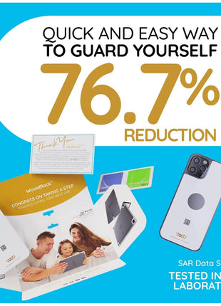 WAVEBLOCK EMF Blocker Sticker for iPhone 16/16 Pro White | FCC Lab-Tested, 5G Shield, Adhesive Sticker, USA Patented, WAVEBLOCK
