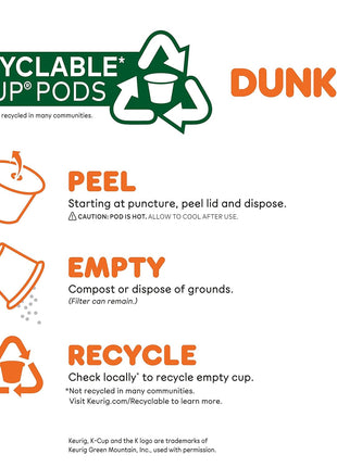 Dunkin' Original Blend Medium Roast Coffee, Keurig K-Cup Pods, 60 Count | 6 boxes of 10 single serve coffee pods each, Rich & smooth flavor, Made with arabica coffee, Shelf stable, SNAP EBT eligible