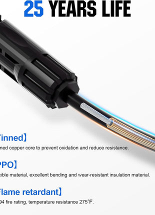 ECO-WORTHY Solar Connectors Y Branch Parallel PV Adapter Cable Wire Plug Tool Kit for Solar Panel(M/FF+F/MM)