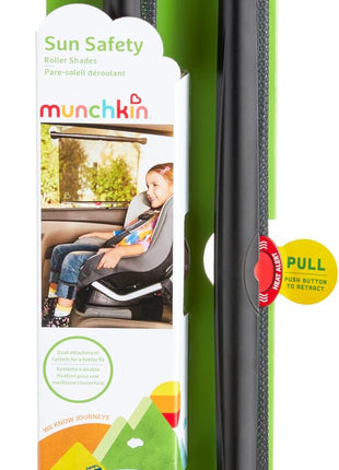 Munchkin Brica Sun Safety Car Window Shade with Heat Alert, Helps Block UVA/UVB Rays, 2 Pack, Black