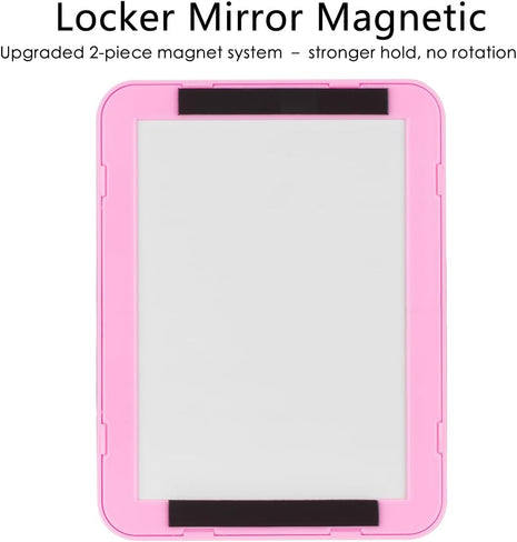 ARTLYMERS Locker Mirror Magnetic, Locker Accessories, 5x7 Real Glass Pink | Locker Decor & Stuff, Magnet Backing, Back to School, Classroom Decorations, Household Refrigerator, Office Cabinet, Bathroom