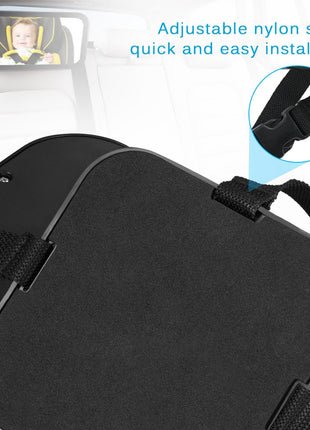 Baby Car Mirror, DARVIQS Car Seat Mirror, Safely Monitor Infant Child in Rear Facing Cars Seat, Wide View Shatterproof Adjustable Acrylic 360°for Backseat, Crash Tested and Certified for Safety