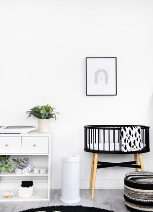 Ubbi Steel Diaper Pail, Odor Locking, No Special Bag Required, Award-Winning, Registry Must-Have, White | Award-Winning Registry Must-Have, Childproof Safety Lid with Lock, Holds Up To 55 Newborn Diapers, Modern Nursery Essential