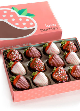 A Gift Inside The Original Love Berries Chocolatey Dipped Strawberries - 12 Berries