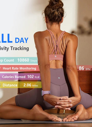 FITVII Fitness Tracker, Smart Watch with 24/7 Blood Pressure Heart Rate and Blood Oxygen Monitor, Sleep Tracker with Calorie Step Counter, IP68 Waterproof Activity Tracker for Women Men Android iOS