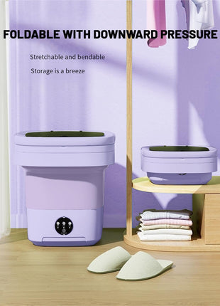 Portable Washing Machine, Mini Washer,16L Upgraded Large Capacity Foldable Washer.Deep Cleaning of Underwear, Baby Clothes and Other Small Clothes.Suitable for Apartments, Dormitories, Hotels.(Purple)