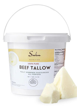 100% Pure Rendered NON GMO Beef Tallow-Food Grade- 7LBS