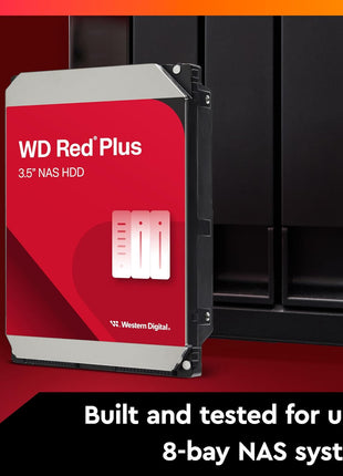 Western Digital 2TB WD Red Plus NAS Internal Hard Drive HDD - 5400 RPM, SATA 6 Gb/s, CMR, 64 MB Cache, 3.5" -WD20EFPX