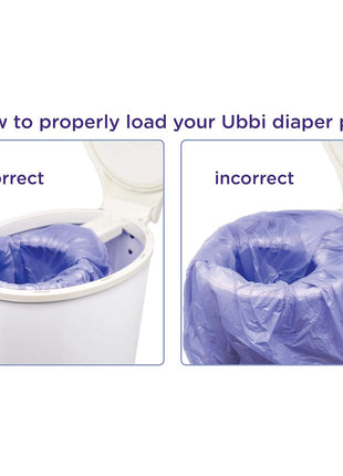 Ubbi Diaper Pail Plastic Bags, 13-Gallon Capacity, 3 Pack, 75 Count | Disposable Baby Waste Bags, Made from 50% Recycled Material, Each Bag Holds Up To 50 Newborn Diapers