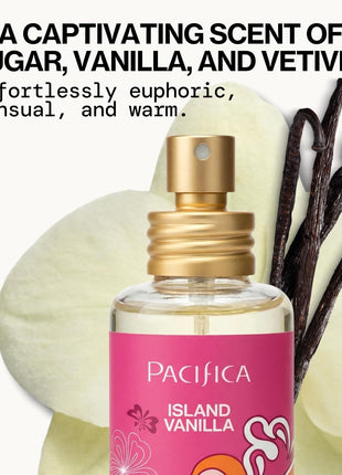 Pacifica Island Vanilla Perfume – Clean Vanilla Fragrance for Women - Warm Tropical Aroma - Long-Lasting Clean Beauty Non Toxic Scent, Vegan & Cruelty-Free, 1 oz Travel-Friendly Spray