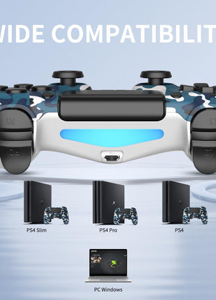YsoKK 2 Pack Wireless Controller for Ps4/Slim/Pro with 1000mah Battery/Dual Vibration/Audio Jack/6-axis Motion Sensor(Camouflage Green and Camouflage Blue)