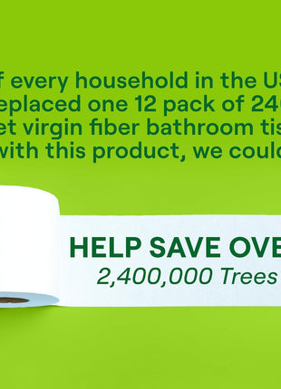 Seventh Generation Toilet Paper Recycled Bath Tissue 4-Pack 100% Recycled Paper 2-ply without Chlorine Bleach 12 Rolls