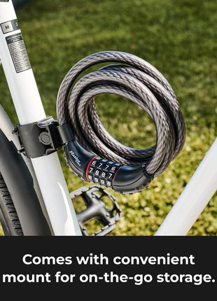 Master Lock Cable Lock, Set Your Own Combination Bike Lock, 6 ft. Long, Black, 8122D
