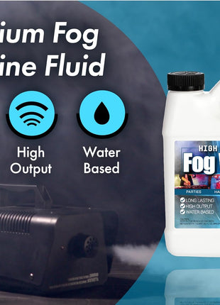 FogWorx Extreme High Density Fog Juice - Quart 32 Fluid Ounces of Long Lasting, High Output, Odorless Water Based Machine Fluid for 400 to 1500 Watt Machines