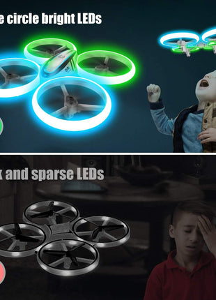 Q9s Drones for Kids,RC Drone with Altitude Hold and Headless Mode,Quadcopter with Blue&Green Light,Propeller Full Protect,2 Batteries and Remote Control,Easy to fly Kids Gifts Toys for Boys and Girls