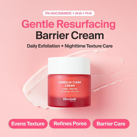 Meebak Camellia Cream, Daily Exfoliating Pore Cream, Night Cream