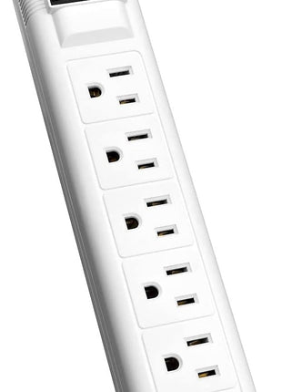 V7 SA0608W-9N6 6-Outlet Home/Office Surge Protector, 8 ft Cord, 900 Joules – White