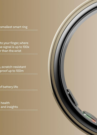 Oura Ring 5 Smart Ring - Gold - Size 9 - Fitness & Sleep Tracker