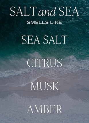 Sweet Water Decor Salt and Sea Reed Diffuser - Sea Salt, Citrus, Musk & Amber Scent - Long-Lasting 4 Month Home Fragrance, Non-Toxic, Aesthetic Home & Bathroom Decor, Made in USA, 3.5 Fl Oz