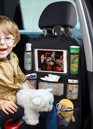 ONE PIX Backseat Car Organizer Mats Back Seat Organizers and Storage Bag with Touch Screen Tablet Holder for Kids Toddlers Car Seats, Travel Accessories, Road Trip Essentials Kids