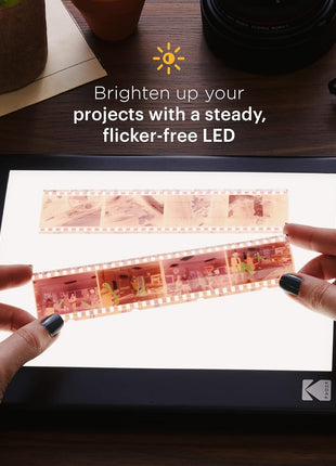 KODAK RODLLP5X4 Light Box, Tracing Light Box, Slide Viewer, White, 5"x4" | 98% Color Restoration, Slides & Negatives, USB or AAA Power, Glare-Free LED for Drawing Board & Tracing, Product Photography