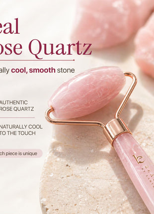 Rose Quartz Face Roller - Depuffs & Smoothes Fine Lines and Wrinkles