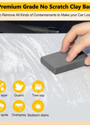 Car Clay Bar 4 Pack 400g, Premium Grade No Scratch Magic Clays Bars Detailing Cleaner Kit Glass Deatil Cleaning with Washing and Adsorption Capacity for Auto SUV,RV,Truck