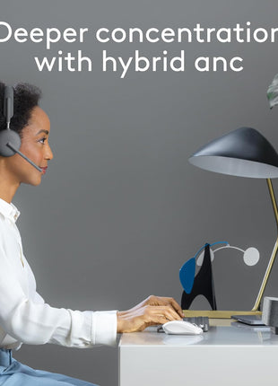 Logitech Zone Wireless 2 Premium Noise Canceling Headset - Graphite | Certified for Microsoft Teams, native Bluetooth, Fast Pair, engineered for Intel Evo laptops, premium noise canceling