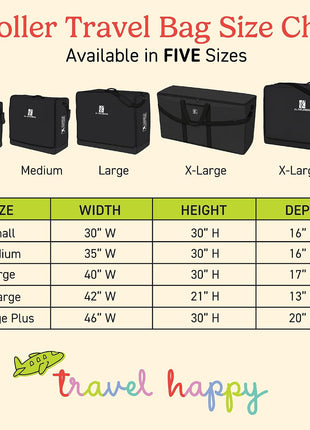 J.L. Childress Standard & Dual Stroller Bag - Travel Bag for Airplane, Fits Most Single & Double Baby Strollers, Airport Accessories for Gate or Baggage Check, Adjustable Strap - X-Large, Unpadded