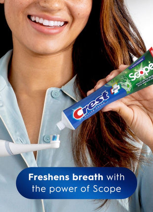 Crest Whitening Plus Scope, Complete Active Fresh  Whitening Toothpaste, 5.5oz, Toothpaste Sensitive Teeth, Pack of 4