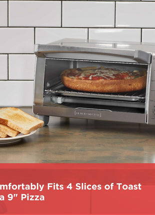 BLACK+DECKER 4-Slice Toaster Oven with Natural Convection, Stainless Steel, TO1760SS (TO1760SST-1)