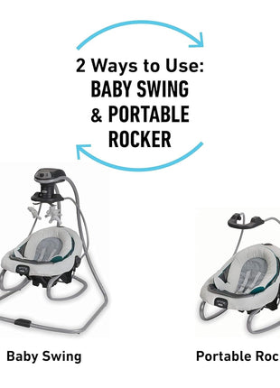 Graco DuetSoothe Swing and Rocker with Removable Swing Seat and 6 Swinging Speeds for Toddler Swing Seat and Swing Chair