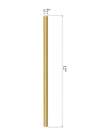 Sutemribor Brass Solid Round Rod Lathe Bar Stock, 1/2 Inch in Diameter 12 Inches in Length