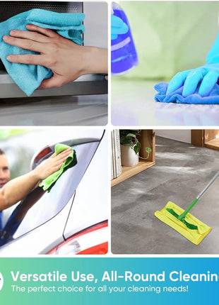 HOMEXCEL Microfiber Cleaning Cloths, 100 Pack Microfiber Towels for Cars, Lint & Scratch-Free Bulk Cleaning Rags for House, Kitchen, Car and Shop, Multicolor Absorbent Cleaning Towels 11.5 x 11.5 inch