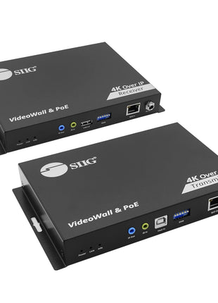 SIIG 4K60 HDMI Over IP Matrix Kit, 394ft, PoE, TAA, CE-H28A11-S1 | Deploy one-to-many matrix and video-wall layouts over the network; the complete kit reduces system-matching risk.