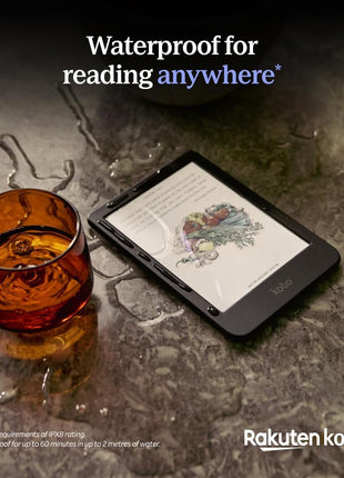 Kobo Clara Colour | Colour eReader | 6 inch Glare-Free Colour E Ink KaleidoTM 3 Display | Dark Mode Option | Waterproof | Audiobooks | 16GB of Storage | Black