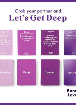 Let's Get Deep by Relatable, A Question Card Game for Couples, Great for Date Night Ideas, Couples Gifts, Wedding Gifts, and Long Distance Relationship Gifts, Includes 200 Cards to Build Up Intimacy