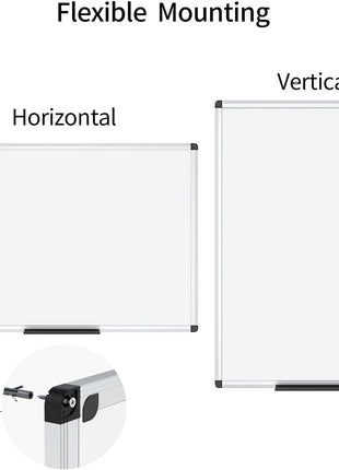 VIZ-PRO Magnetic Dry Erase Board, 24 X 18 Inches, Silver Aluminium Frame
