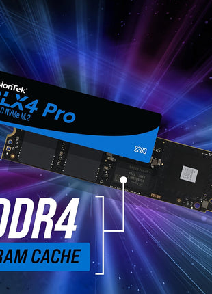 VisionTek 2280 M.2 DLX4 Pro SSD - 512GB - PCIe Gen 4.0 x4 NVMe - 5200MB/s Read, 4775MB/s Write – Laptops, Gaming PCs, Compatible Consoles