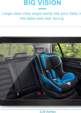Baby Car Mirror, DARVIQS Car Seat Mirror, Safely Monitor Infant Child in Rear Facing Cars Seat, Wide View Shatterproof Adjustable Acrylic 360°for Backseat, Crash Tested and Certified for Safety