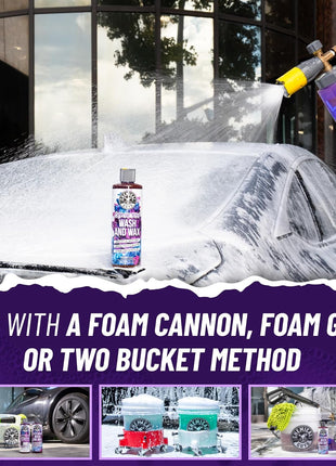 Chemical Guys Extreme Bodywash & Wax Foaming Car Wash Soap - Soap for Foam Cannons, Foam Guns, or Bucket Washes for Cars, Trucks, Motorcycles, RVs, and More, Grape Scent - 16 oz