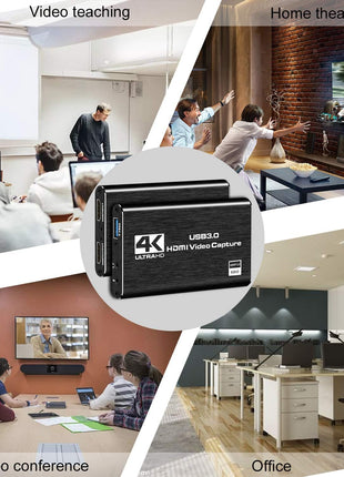 Capture Card, 4K HDMI Video Capture Card, Game Capture Card, 1080P 60FPS Video Capture Device, HDMI to USB 3.0 Capture Card for Streaming, Work with Camera/Xbox/PS4/PS5/PC/OBS