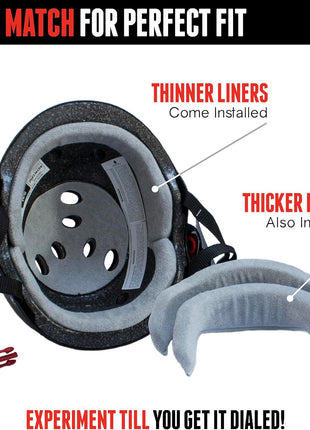 Triple Eight Certified Sweatsaver Helmet for Skateboarding, BMX, Roller Derby, Roller Skating, Inline Skating, Scooter and Bike