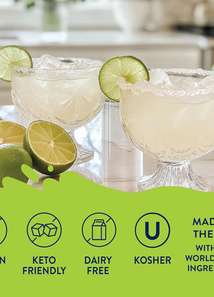 Jordan's Skinny Mixes Sugar Free Margarita Mix, Flavored Cocktail Mixer for Drinks, Fresh Lime Drink Flavoring for Cocktails & Mocktails, Low Calorie, Gluten Free, Keto Friendly, 32 Fl Oz, 1 Pack