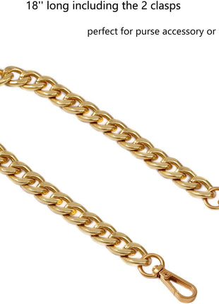 Medium Size Fabulous Metal Shoulder Crossbody Purse Strap Replacement Bag Chain Accessories (18'', Antique Gold)