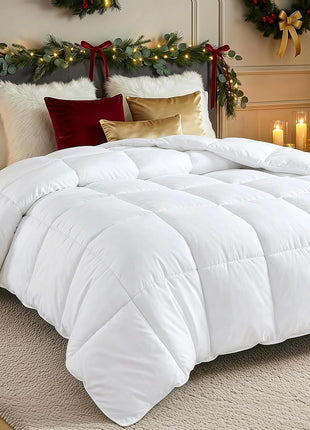 Utopia Bedding Comforters Queen Size, All Season Duvet Insert, Down Alternative Box Stitched Bed Comforter with Corner Tabs, Machine Washable (White)