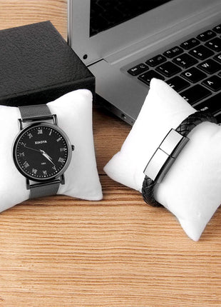 4pc-Velvet Small Bracelet/Watch Pillow Jewelry Displays (White)