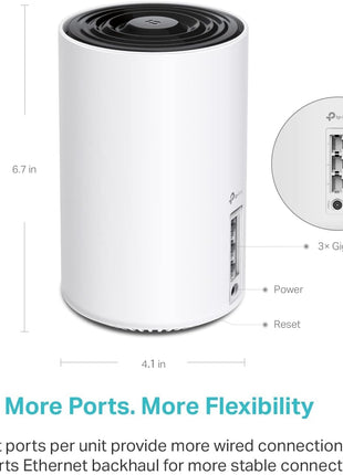 TP-Link Deco XE75 AXE5400 Tri-Band WiFi 6E Mesh System - Covers up to 5500 Sq.Ft, Replaces WiFi Router and Extender, AI-Driven Mesh, 6GHz Band, 2-Pack